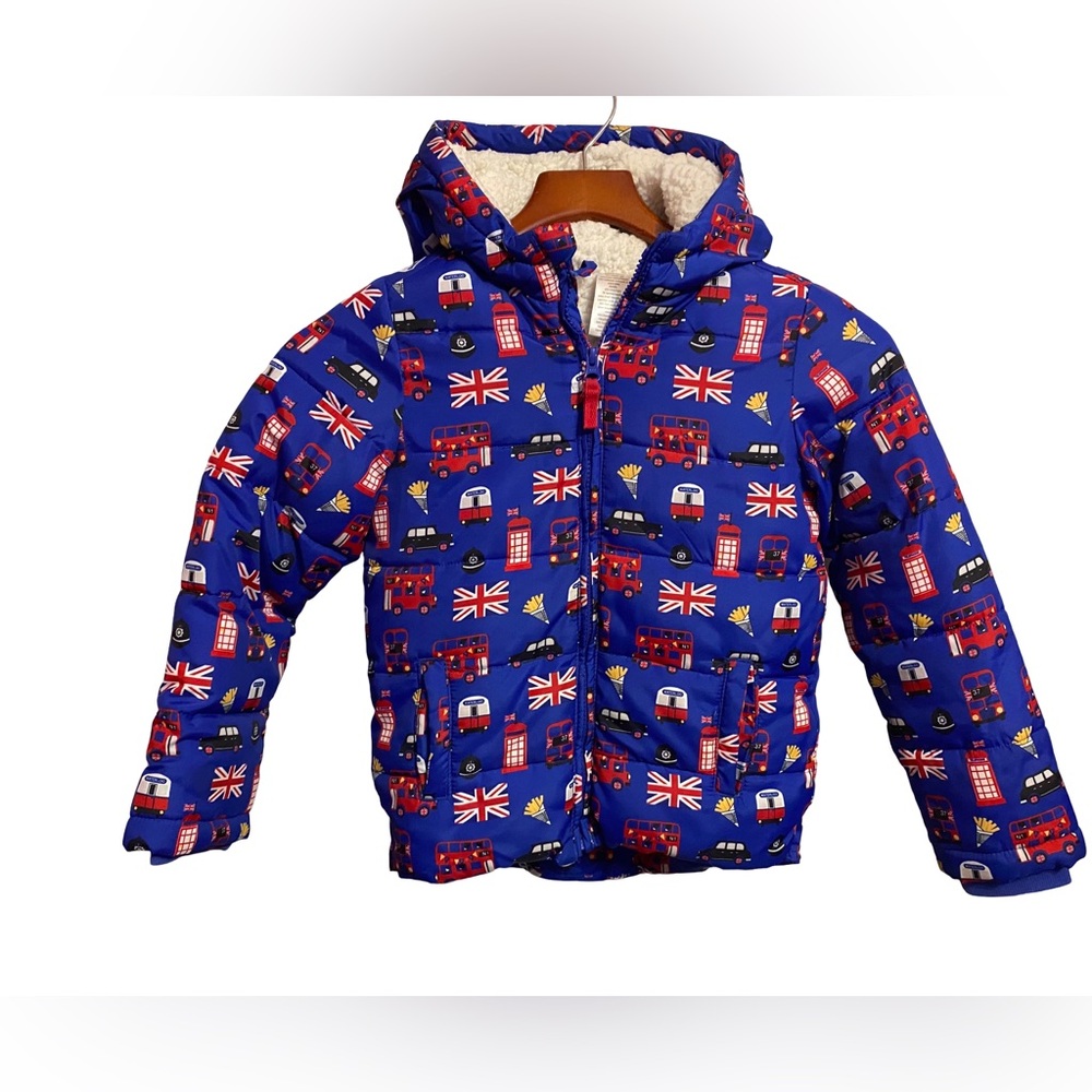 Gymboree Boys' London Puffer Jacket Full Zip Sherpa Lined Size 6